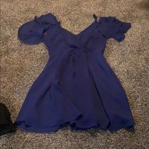 Royal blue flowy short dress